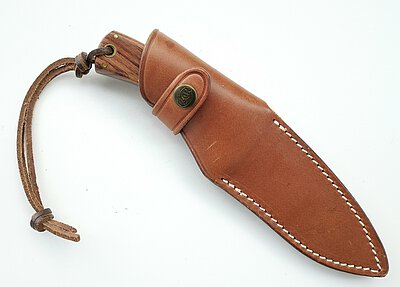 MDF Jagdmesser Sandvik-Stahl mit Holzgriff und Lederscheide